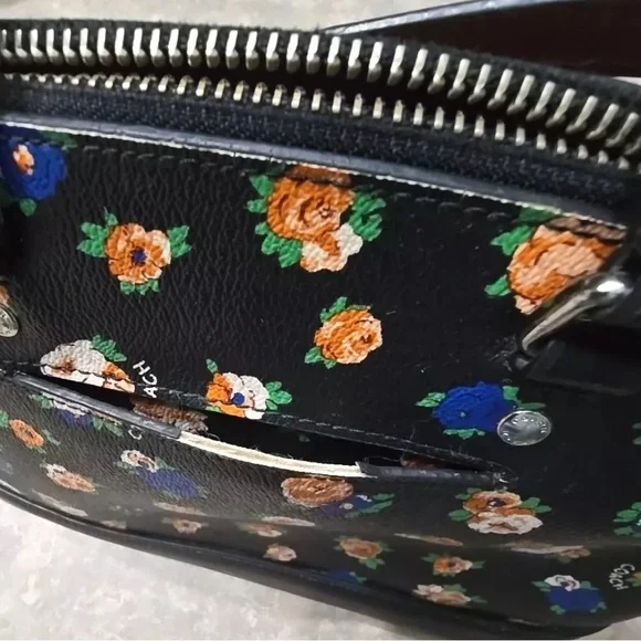 Beautiful COACH Black Floral Handbag Mini Tote Bag See Description NWOT - Picture 6 of 13